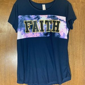 XL Navy Blue Faith T-shirt